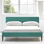 Square Low Bed -  Single  -  Walnut Leg  -  Cassia Ocean