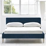 Square Low Bed -  Superking  -  Beech Leg  -  Cassia Prussian