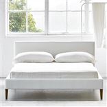 Square Low Bed -  Single  -  Walnut Leg  -  Brera Lino Alabaster