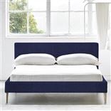 Square Low Bed -  Superking  -  Beech Leg  -  Brera Lino Ultramarine