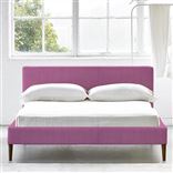 Square Low Bed -  Single  -  Walnut Leg  -  Brera Lino Peony