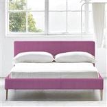 Square Low Bed -  Superking  -  Beech Leg  -  Brera Lino Peony