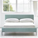 Square Low Bed -  Superking  -  Metal Leg  -  Brera Lino Celadon