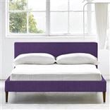 Square Low Bed -  Single  -  Walnut Leg  -  Brera Lino Violet
