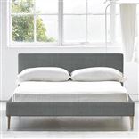 Square Low Bed -  Superking  -  Beech Leg  -  Brera Lino Zinc