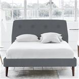 Cosmo Bed - Self Buttons - Superking - Walnut Leg - Conway Gunmetal