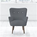 Florence Chair - White Buttonss - Walnut Leg - Conway Gunmetal