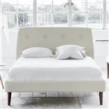 Cosmo Bed - Self Buttons - Superking - Walnut Leg - Conway Ivory