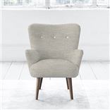 Florence Chair - White Buttonss - Walnut Leg - Conway Linen