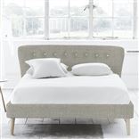 Wave Bed - White Buttons - Superking - Beech Leg - Conway Natural
