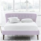 Wave Bed - Self Buttons - Superking - Walnut Leg - Conway Orchid