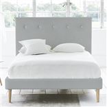 Polka Bed - White Buttons - Single - Beech Leg - Conway Platinum