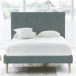 Polka Bed - Self Buttons - Superking - Beech Leg - Rothesay Aqua