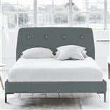 Cosmo Bed - White Buttons - Single - Metal Leg - Rothesay Aqua