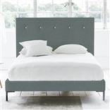 Polka Bed - White Buttons - King - Metal Leg - Rothesay Aqua