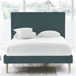 Square Bed - Single - Beech Leg - Rothesay Azure