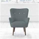 Florence Chair - White Buttonss - Walnut Leg - Rothesay Aqua
