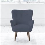 Florence Chair - Self Buttonss - Walnut Leg - Rothesay Denim