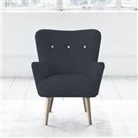 Florence Chair - White Buttonss - Beech Leg - Rothesay Indigo
