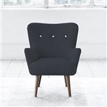 Florence Chair - White Buttonss - Walnut Leg - Rothesay Indigo