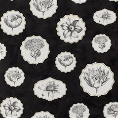 Herbariae Carbone Black Wallpaper