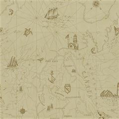 Shipping Lanes Map Parchment Ralph Lauren Wallpaper