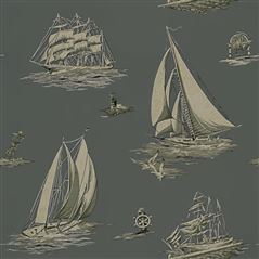 Down Easter Boats Fog Ralph Lauren Wallpaper