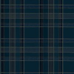 Deerpath Trail Plaid Indigo Checked Wallpaper