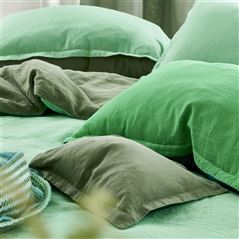 Biella Pale Jade & Olive Plain Green Bed Linen