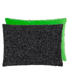 Fontenoy Charcoal & Grass Boucle Decorative Pillow