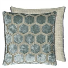 Manipur Silver Grey Velvet Cushion