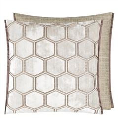 Manipur Oyster White Velvet Cushion