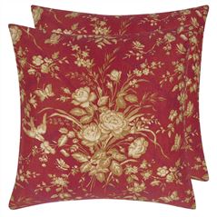 Eliza Floral Sunbaked Red Cushion