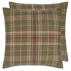 Hardwick Plaid Woodland Natural Cushion