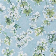 Fleur D'assam Sky Blue Wallpaper