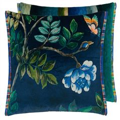 Porcelaine De Chine Velours Indigo Cushion