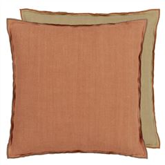 Brera Lino Brick & Turmeric Linen Cushion