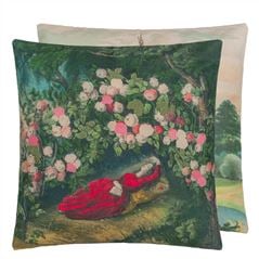 Bower Of Roses Forest Large Linen Cushion