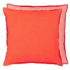 Brera Lino Nasturtium & Papaya Orange Cushion