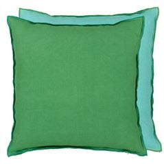Brera Lino Emerald & Capri Linen Decorative Pillow