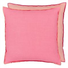 Brera Lino Hibiscus & Peach Linen Cushion