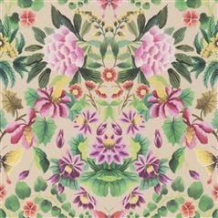 Ikebana Damask Fuchsia Floral Wallpaper