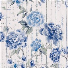 Kyoto Flower Cobalt Blue Wallpaper