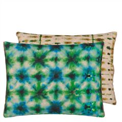 Shibori Emerald Cotton Cushion