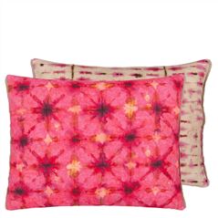 Shibori Fuchsia Pink Patterned Throw Pillow