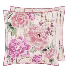 Kyoto Flower Coral Cotton Cushion