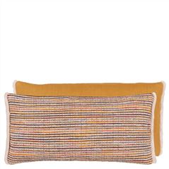 Sakiori Ochre Patterned Throw Pillow