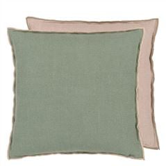 Brera Lino Thyme & Pebble Square Cushion