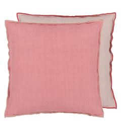 Brera Lino Damask Rose & Travertine Petit Carré Coussin