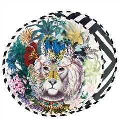 Jungle King Opiat Round Throw Pillow